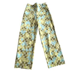 Talbots Petites Stretch Pants Size 2 Geometric Artsy Casual Vacation‎ Summer
